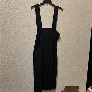 Bettie Page Black Midi Suspender Jumper Dress